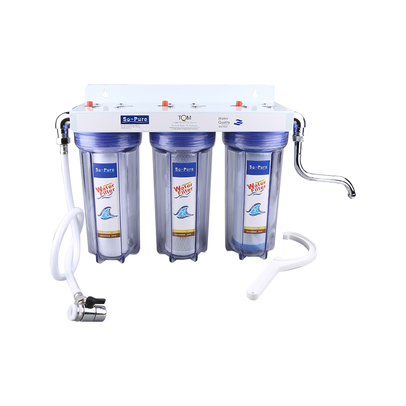 RH-JH3 ba giai đoạn bộ lọc nước chai thú cưng với vòi và vòi.